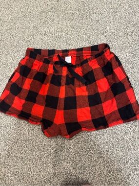 Red and Black Buffalo Plaid Lounge Shorts